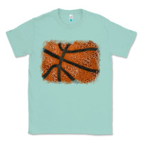 Seafoam Basketball leopard glitter background Classic Tee - HowdyJamesFarm