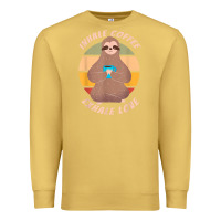 Antique Gold inhale coffee exhale love sloth namaste yoga lover Premium Sweatshirt - linhVisuals