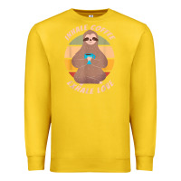 Lemon inhale coffee exhale love sloth namaste yoga lover Premium Sweatshirt - linhVisuals