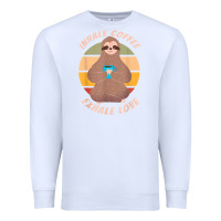 White inhale coffee exhale love sloth namaste yoga lover Premium Sweatshirt - linhVisuals