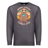 Charcoal Heather inhale coffee exhale love sloth namaste yoga lover Premium Sweatshirt - linhVisuals