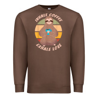 Chestnut inhale coffee exhale love sloth namaste yoga lover Premium Sweatshirt - linhVisuals