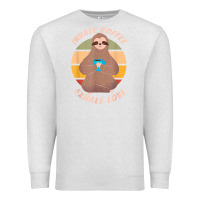 Oatmeal Heather inhale coffee exhale love sloth namaste yoga lover Premium Sweatshirt - linhVisuals