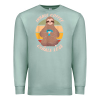 Seafoam inhale coffee exhale love sloth namaste yoga lover Premium Sweatshirt - linhVisuals