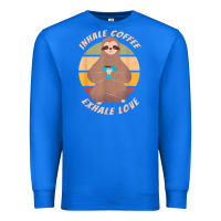 True Royal inhale coffee exhale love sloth namaste yoga lover Premium Sweatshirt - linhVisuals