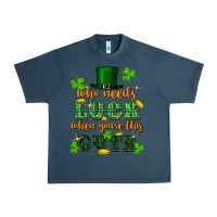 Midnight Navy who needs luck when you're this cute Urban Heavy Tee - FaDigitalArtStudio