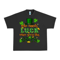 Pigment Black who needs luck when you're this cute Urban Heavy Tee - FaDigitalArtStudio
