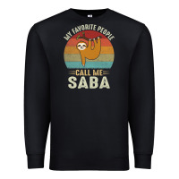 Black mens my favorite people call me saba cute sloth lover grandpa premium Premium Sweatshirt - linhVisuals