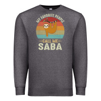 Charcoal Heather mens my favorite people call me saba cute sloth lover grandpa premium Premium Sweatshirt - linhVisuals