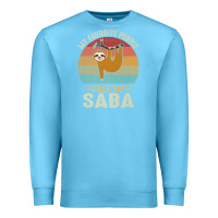 Ocean Blue mens my favorite people call me saba cute sloth lover grandpa premium Premium Sweatshirt - linhVisuals