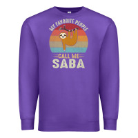 Purple mens my favorite people call me saba cute sloth lover grandpa premium Premium Sweatshirt - linhVisuals