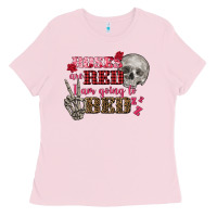 Bubblegum Pink Valentine's Day roses are red i am going to bed Ladies Tee - FaDigitalArtStudio