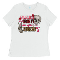 White Valentine's Day roses are red i am going to bed Ladies Tee - FaDigitalArtStudio