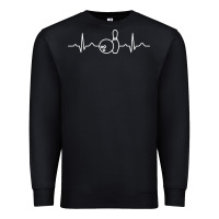 Black bowling heartbeat bowler ecg bowling ball tournament gift sweatshirt Premium Sweatshirt - linhVisuals