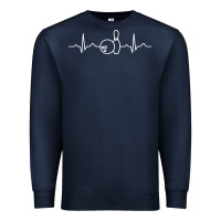 Navy bowling heartbeat bowler ecg bowling ball tournament gift sweatshirt Premium Sweatshirt - linhVisuals