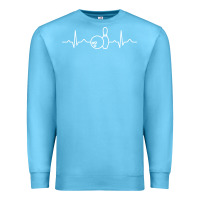 Ocean Blue bowling heartbeat bowler ecg bowling ball tournament gift sweatshirt Premium Sweatshirt - linhVisuals