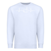 White bowling heartbeat bowler ecg bowling ball tournament gift sweatshirt Premium Sweatshirt - linhVisuals