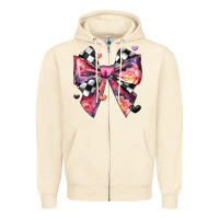 Sandshell coquette bow floral checkered pattern Zipper Hoodie - JahusDesignShop