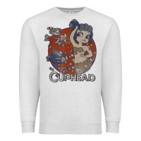 Oatmeal Heather cuphead cala maria airplane attack t shirt Premium Sweatshirt - linhVisuals