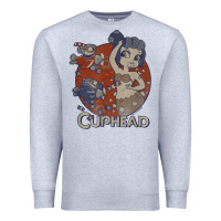 Heather Grey cuphead cala maria airplane attack t shirt Premium Sweatshirt - linhVisuals