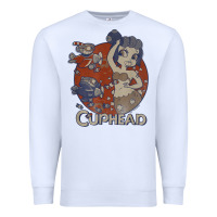 White cuphead cala maria airplane attack t shirt Premium Sweatshirt - linhVisuals