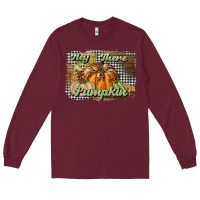 Burgundy hey there pumpkin Long Sleeve Tee - BundleAndBundleShop