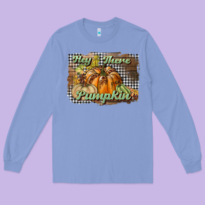 Hey There Pumpkin Long Sleeve Tee Designed By Bundleandbundleshop