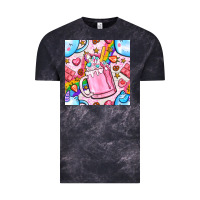 Cloud Black unicorn coffe cup and star with rainbow seamless pattern bbs Vintage Tee - BundleAndBundleShop