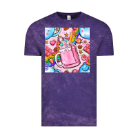 Cloud Purple unicorn coffe cup and star with rainbow seamless pattern bbs Vintage Tee - BundleAndBundleShop