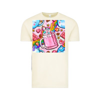 Vintage Arctic unicorn coffe cup and star with rainbow seamless pattern bbs Vintage Tee - BundleAndBundleShop