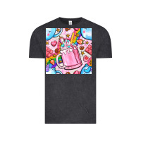 Unicorn Coffe Cup And Star With Rainbow Seamless Pattern Bbs Vintage Tee | Teevron