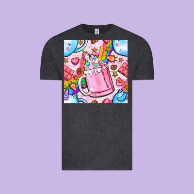 Unicorn Coffe Cup And Star With Rainbow Seamless Pattern Bbs Vintage Tee Designed By Bundleandbundleshop