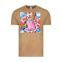 Vintage Camel unicorn coffe cup and star with rainbow seamless pattern bbs Vintage Tee - BundleAndBundleShop