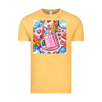 Vintage Mustard unicorn coffe cup and star with rainbow seamless pattern bbs Vintage Tee - BundleAndBundleShop