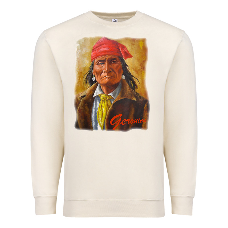 Geronimo Apache Warrior Native American T Shirt Premium Sweatshirt by linhVisuals | Teevron