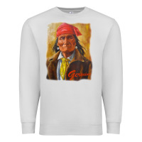 Dove Grey geronimo apache warrior native american t shirt Premium Sweatshirt - linhVisuals