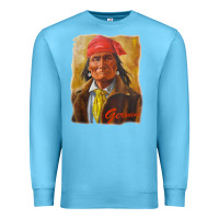 Ocean Blue geronimo apache warrior native american t shirt Premium Sweatshirt - linhVisuals