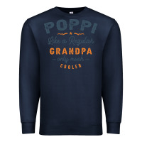 Navy Mens Poppi Like a Regular Grandpa Funny Fathers Day Premium Sweatshirt - linhVisuals