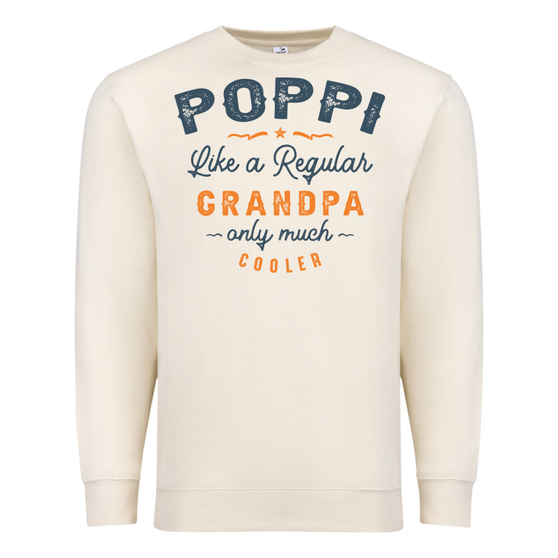 Mens Poppi Like A Regular Grandpa Funny Fathers Day Premium Sweatshirt by linhVisuals | Teevron