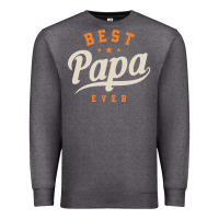 Charcoal Heather Mens Best Papa Ever Funny Fathers Day Premium Sweatshirt - linhVisuals