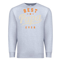 Heather Grey Mens Best Papa Ever Funny Fathers Day Premium Sweatshirt - linhVisuals