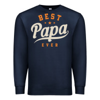 Navy Mens Best Papa Ever Funny Fathers Day Premium Sweatshirt - linhVisuals