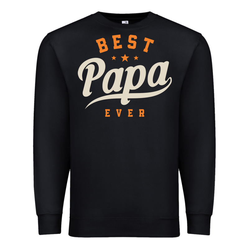 Mens Best Papa Ever Funny Fathers Day Premium Sweatshirt by linhVisuals | Teevron
