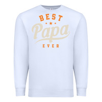 White Mens Best Papa Ever Funny Fathers Day Premium Sweatshirt - linhVisuals