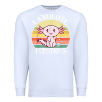 White i axolotl questions funny axolotl costume for axolotl lovers t shirt Premium Sweatshirt - linhVisuals