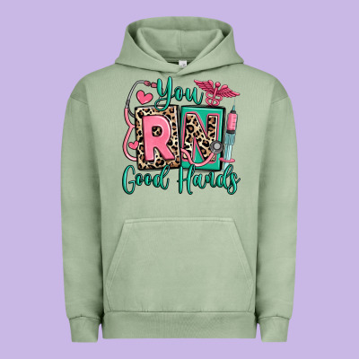 You Rn Good Hands Registered Nurse Urban Hoodie Designed By Ranaportraitstore