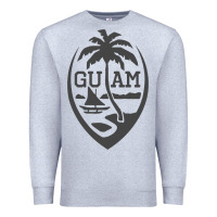 Heather Grey guam seal guam flag usa guamanian chamorro gifts pullover hoodie Premium Sweatshirt - linhVisuals