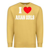 Antique Gold i love asian girls t shirt Premium Sweatshirt - linhVisuals