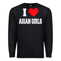 Black i love asian girls t shirt Premium Sweatshirt - linhVisuals