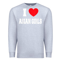 Heather Grey i love asian girls t shirt Premium Sweatshirt - linhVisuals
